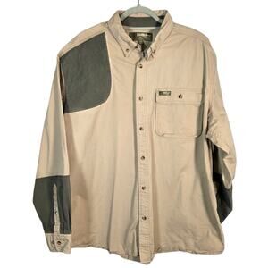 Gander Mountain Heavyweight Hunting Work Shirt Men's 2XL Tan Button Front